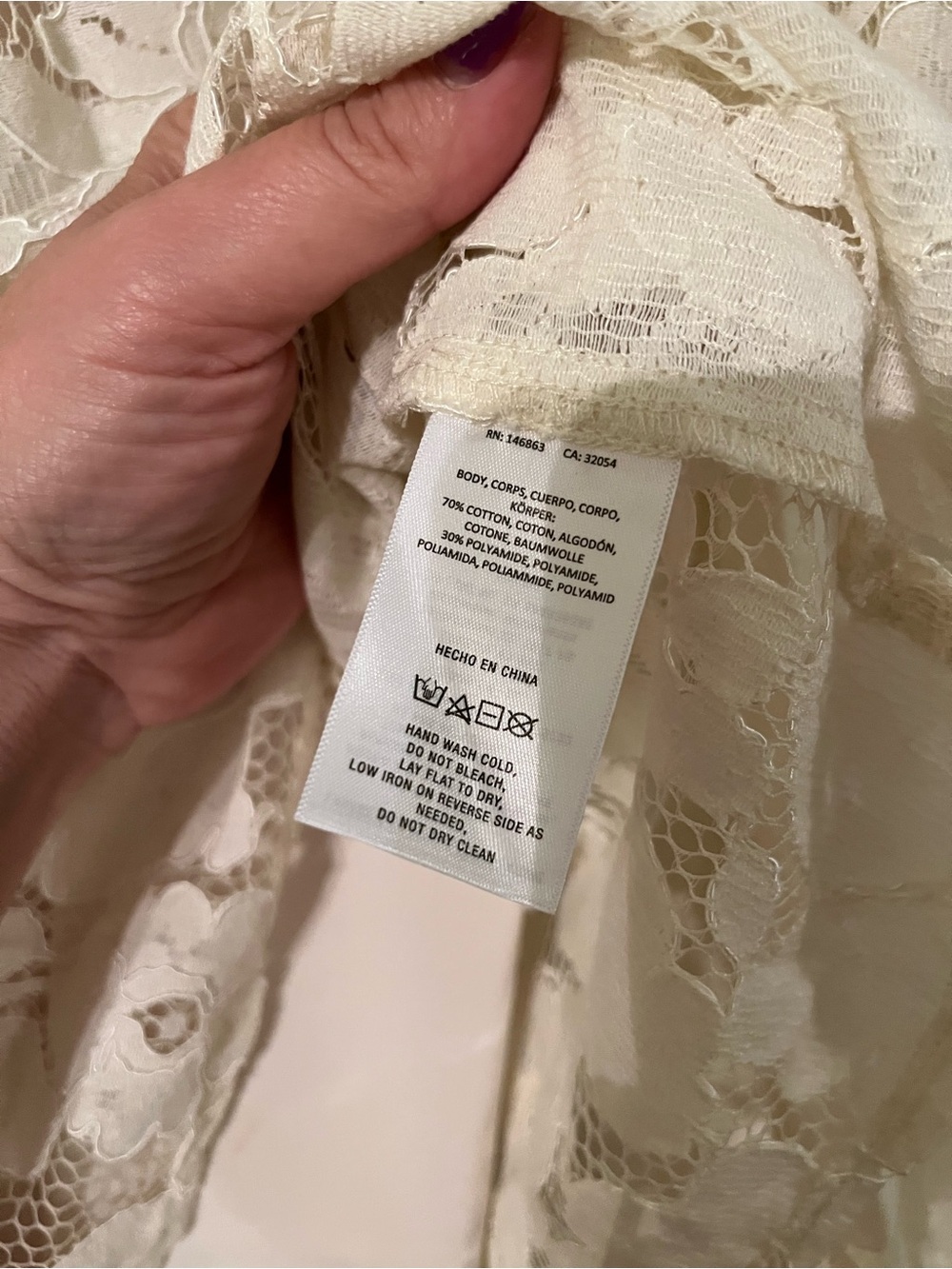Anthropologie x Mare Mare Cream Floral Lace High-Neck Blouse - Picture 4 of 6
